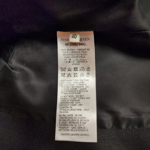 Alexander McQueen Single Breasted Blazer Silk Detailing